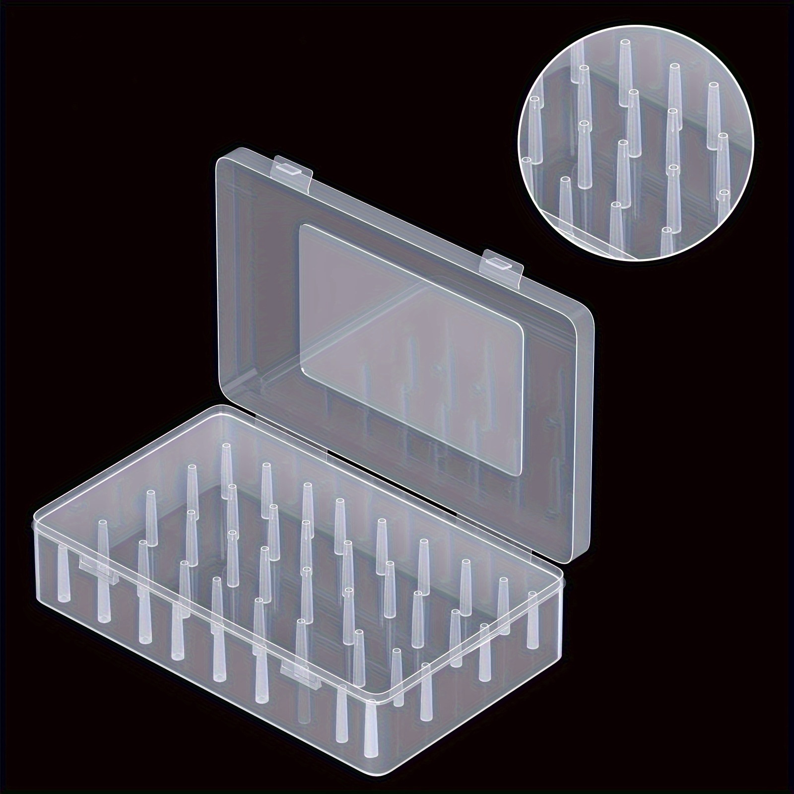 

42-spool Sewing Thread Organizer - Transparent, Durable Pp Plastic Storage Case With Lockable Design For Embroidery & Quilting Accessories