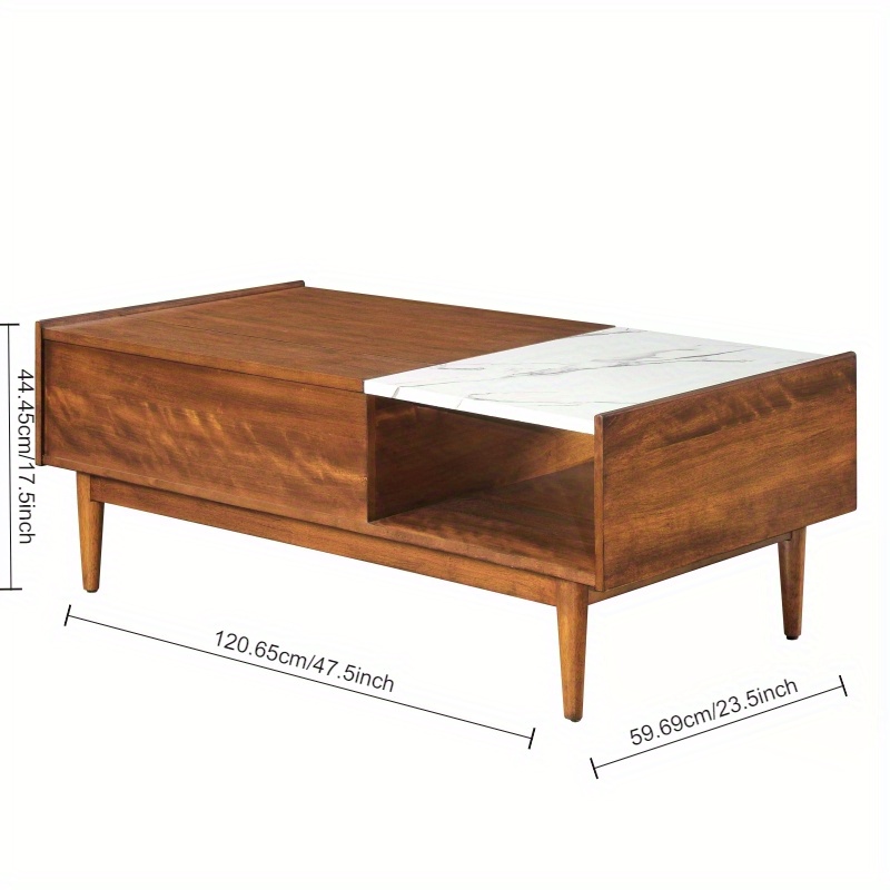Modern Design Lift Top Coffee Table Faux Marble - Temu