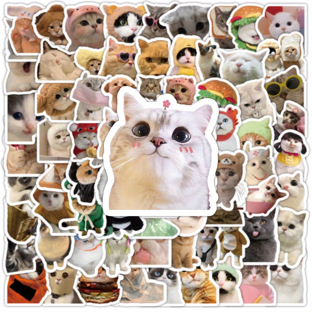 

100pcs Adorable Cats Stickers: Perfect For Luggage, Bicycles, Skateboards, And More - Animal Theme, White, Red, Black Colors