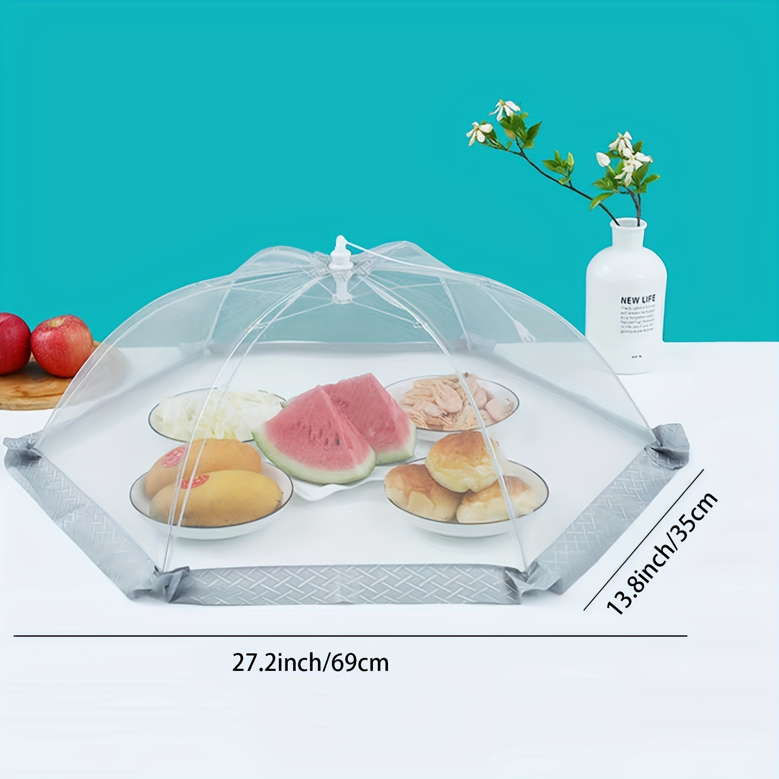 1pc   up foldable food cover dustproof high density mesh tent insect protection for outdoor kitchen restaurant party picnic bbq reusable plastic kitchen accessory details 2