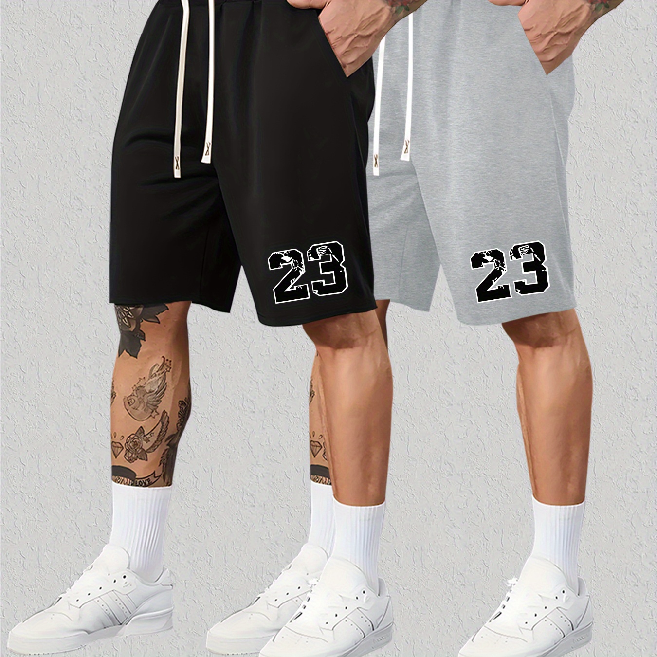 

Men's Fashion Printed Shorts, Drawstring Casual Summer Shorts Men'-piece Set