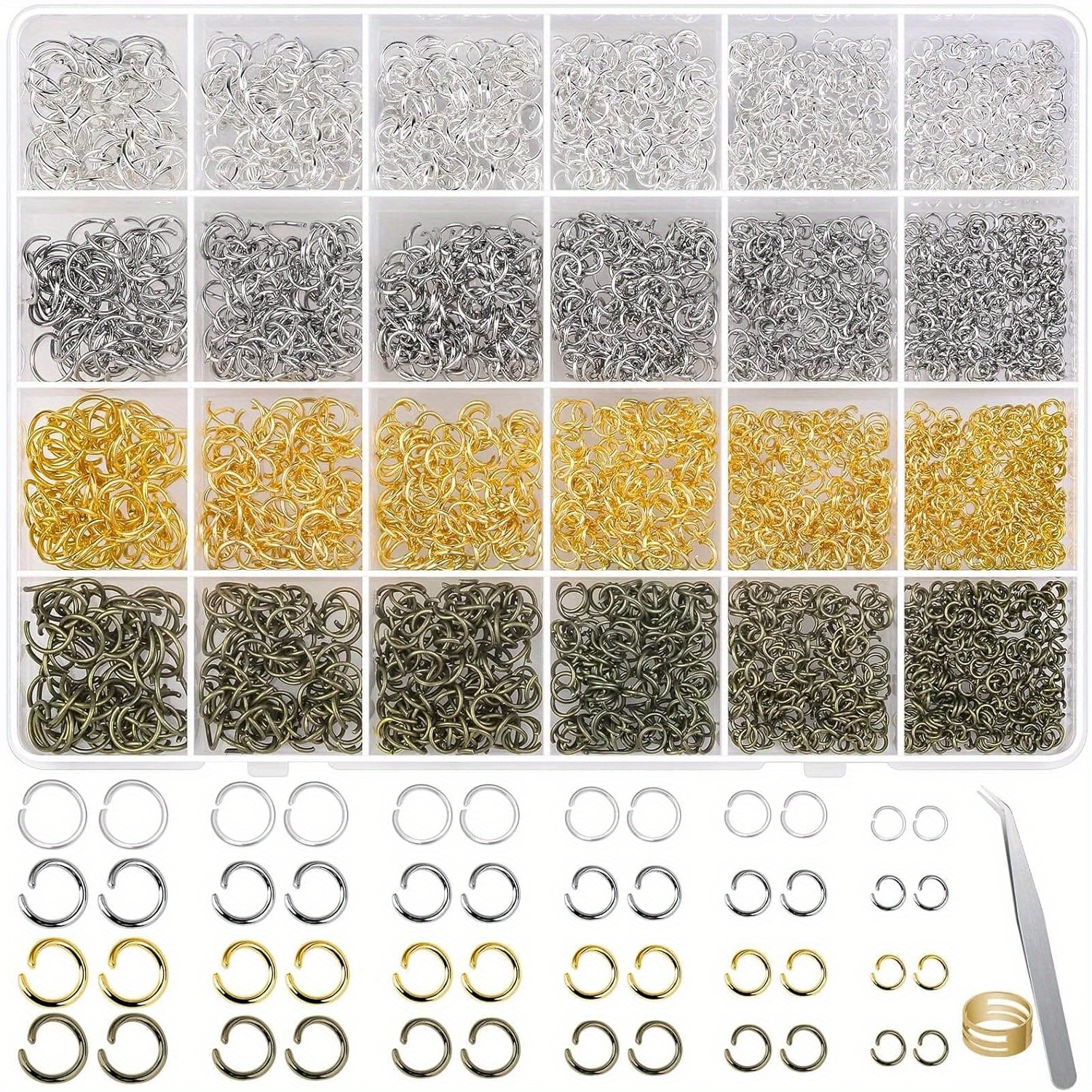 

2840 Pieces Jump Rings For Jewelry Making, Open Jump Rings For Jewelry Making Supplies, Crafts And Keychains (4mm 5mm 6mm 7mm 8mm 10mm)