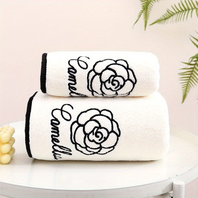 TEMU Pattern 2-piece Set, Super Soft -dry Bathroom Towels, Rustic Oblong , 80% Polyester 20% Nylon, 1 Bath ,