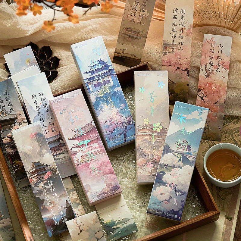 

30pcs Chinese Art & Calligraphy Bookmarks - Perfect For Gifts, Office Supplies, And All Occasions