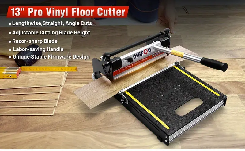 13 inch Pro Rigid Core Vinyl vloersnijder met inkepingsgereedschap, snijdt LVP, WPC, LVT, SPC, VCT, PVC voor complexe taken! Geen chippen, geen stroom nodig 13 inch Pro Rigid Core Vinyl vloersnijder met inkepingsgereedschap, snijdt LVP, WPC, LVT, SPC, VCT, PVC voor complexe taken! Geen chippen, geen stroom nodig