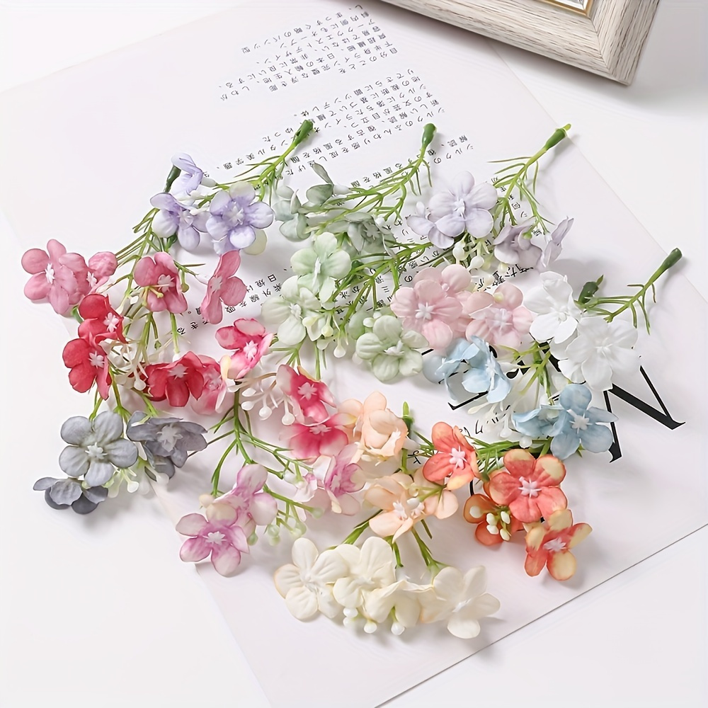 TEMU 30-pcs Artificial Orchid Flowers Bouquet - Soft Pastel Colors, High-quality Synthetic Fabric, No Maintenance Diy For Valentine' Day, Christmas,