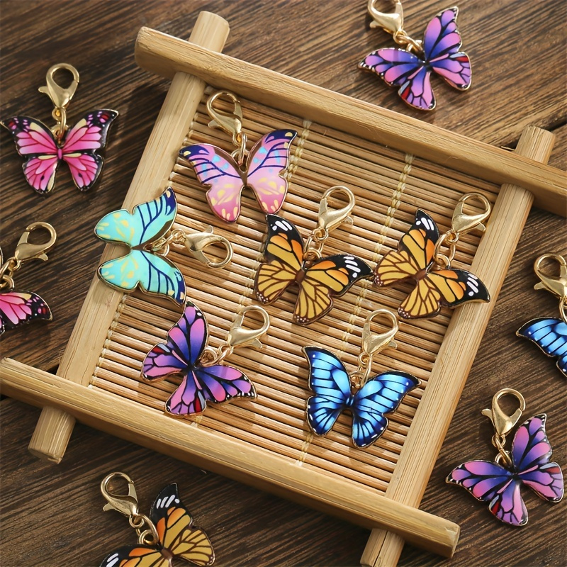 

10-pack Cute Butterfly Keychains With Lobster Clasps - Durable, Multifunctional Fashion Accessories For Men & Women, Assorted Colors Butterfly Accessories Butterfly Jewelry Set