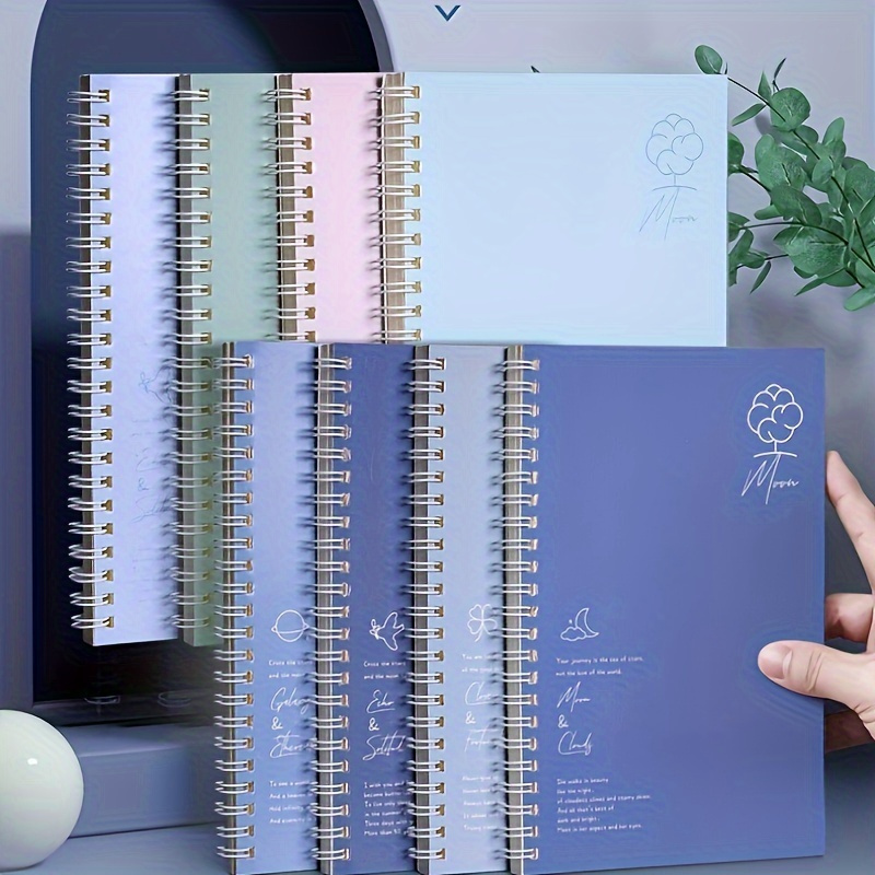 

4 pièces, Carnet à Anneaux Spirale Simple, 60 feuilles par livre, cahier à feuilles mobiles pour étudiants et usage de bureau