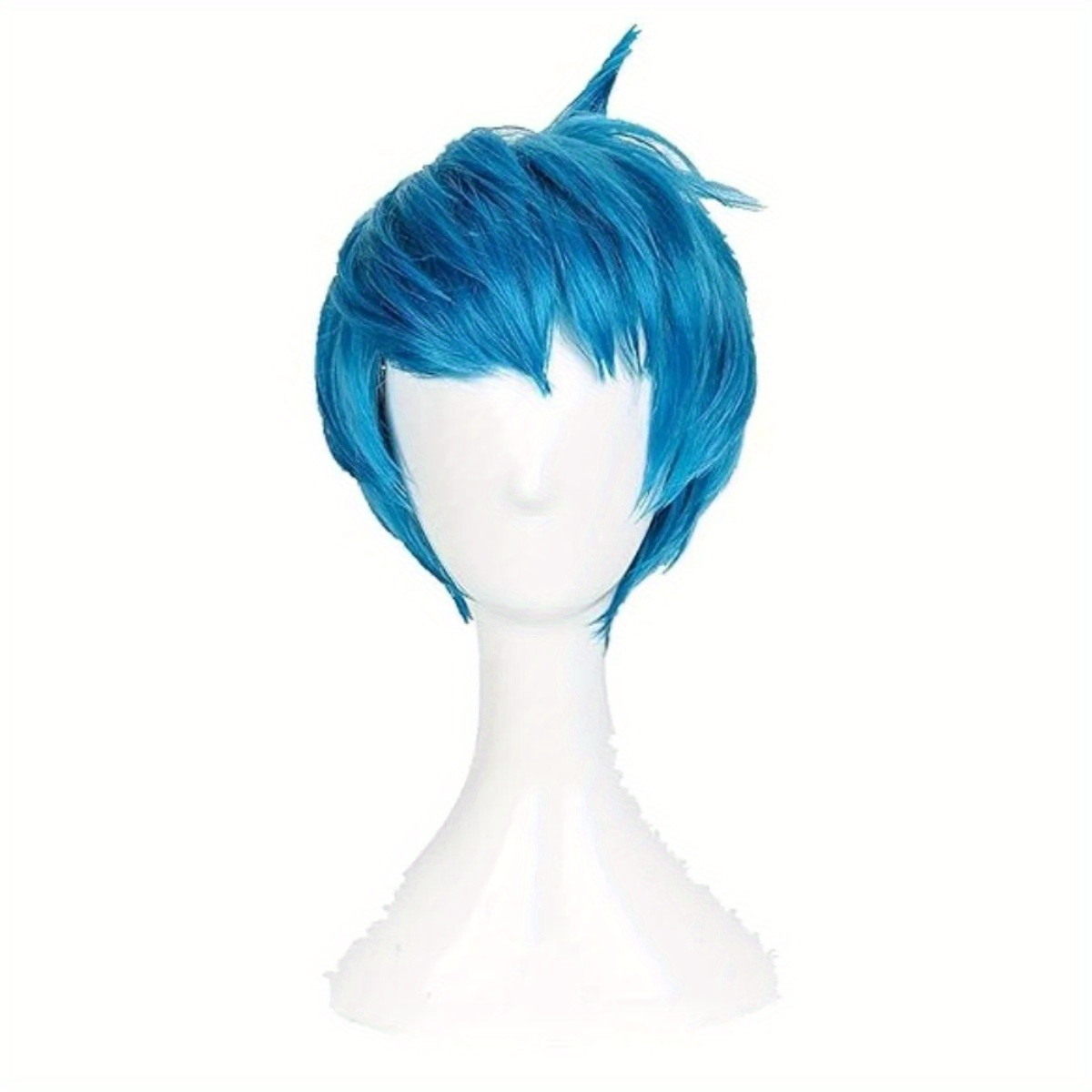 

Anime Cosplay Wig: Short Blue Heat Resistant Synthetic Hair - Perfect For Parties And Festive Events