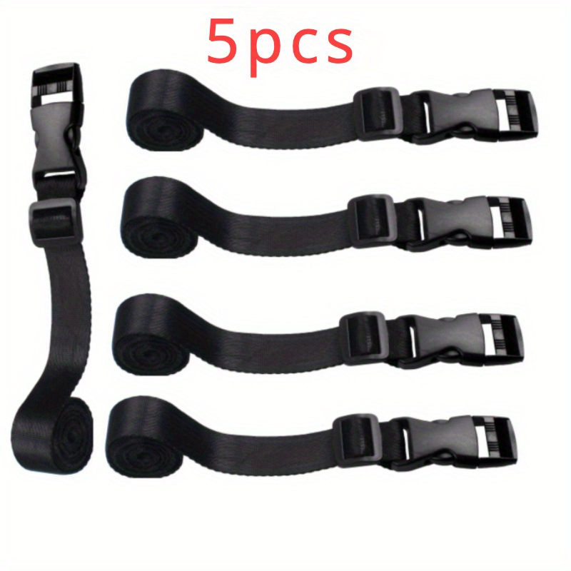 

5-pack Polyester Securing Straps With Plastic Buckles, Adjustable Non-elastic Luggage Ties, Multipurpose Organizer Fastening Straps