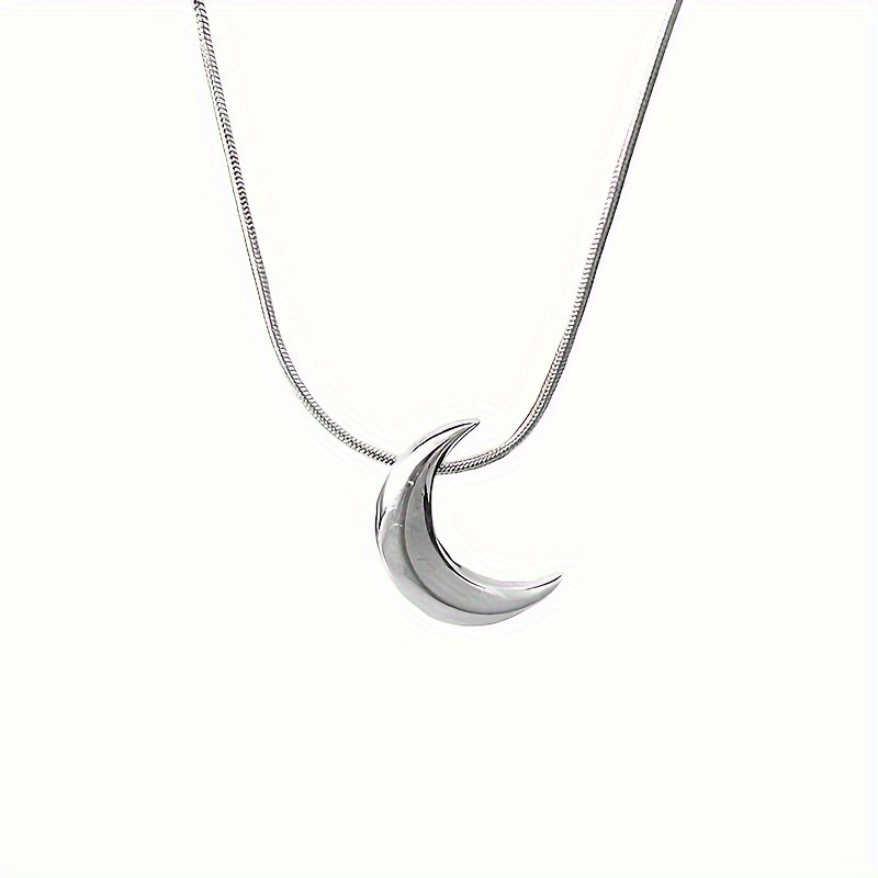TEMU A Moon Necklace Made Of 925 Sterling Silvery, Suitable For , Perfect As A Jewelry Gift