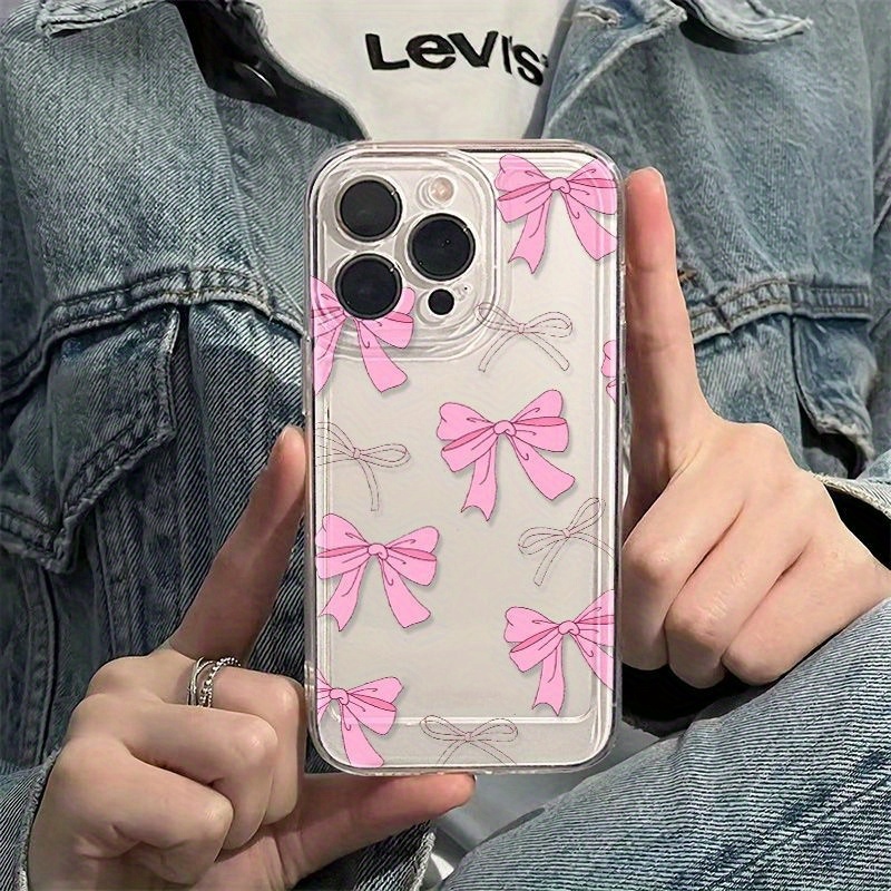 

[popular ] Sweet Tpu Transparent Phone Case Suitable For Iphone 15 14 11 X Xs Xr 7 8 7p 8p - With Precise Hole Protection Case