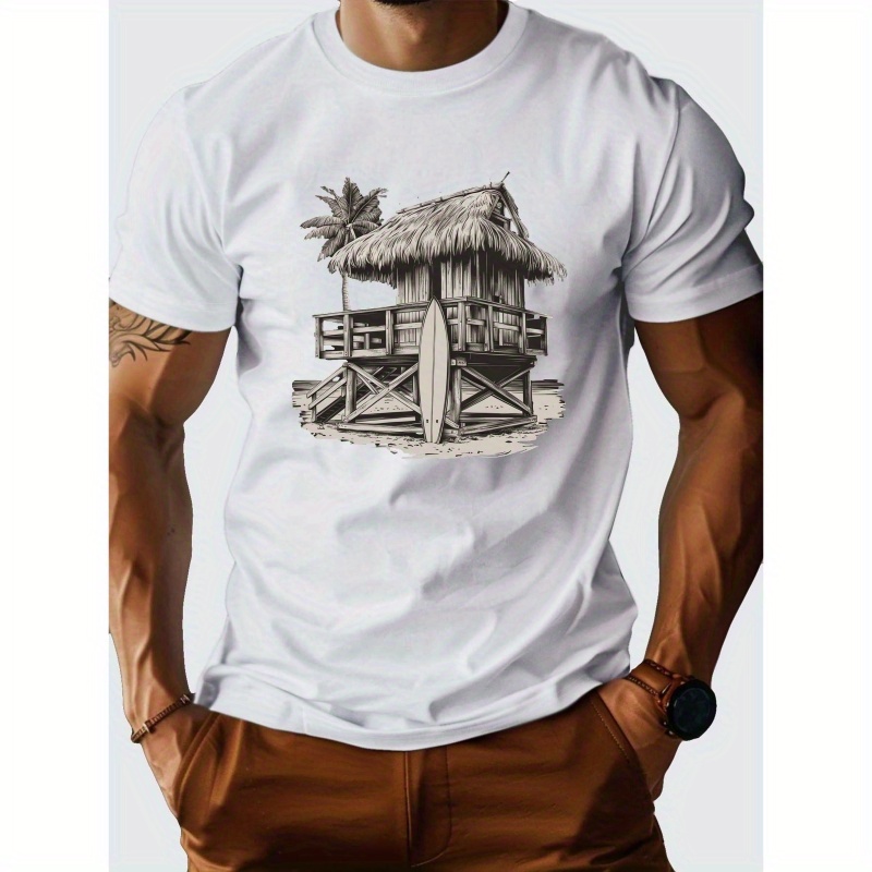 

Lifeguard Detailed Beach Scene G500 Cotton Men's T-shirt With Comfortable Fit