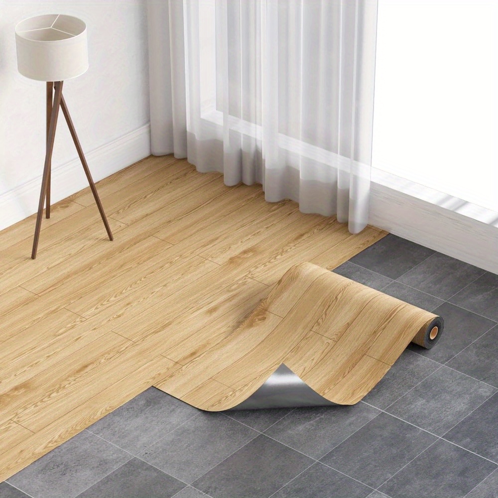 

Easy-install Wood Grain Vinyl Floor Tiles - , Natural Yellow Oak Color For Any Room, Flooring Roll, Diy