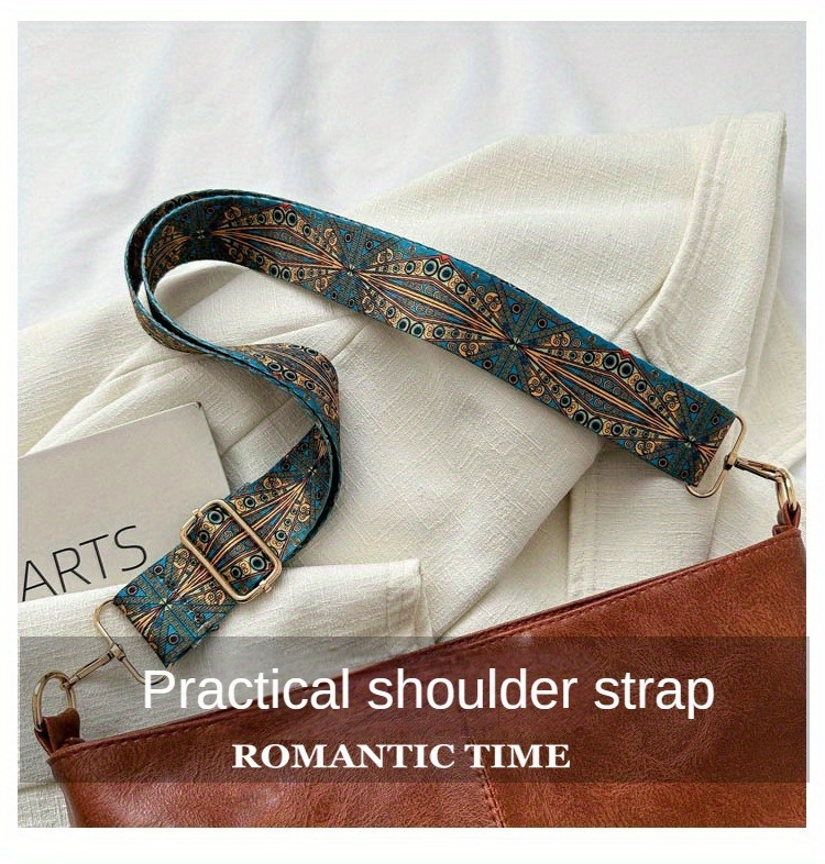 1pc Bohemian Geometric Strap Hobo Bag, Large Capacity Ethnic Crossbody Bag, Women'S Retro Style Shoulder Bag For Best Birthday Gifts, Halloween Gifts And Christmas Gifts