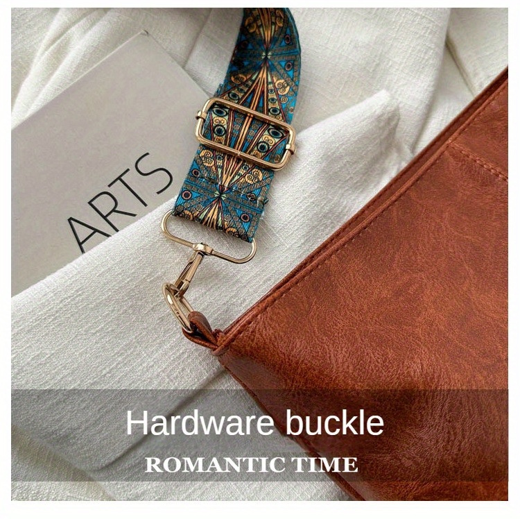 1pc Bohemian Geometric Strap Hobo Bag, Large Capacity Ethnic Crossbody Bag, Women'S Retro Style Shoulder Bag For Best Birthday Gifts, Halloween Gifts And Christmas Gifts