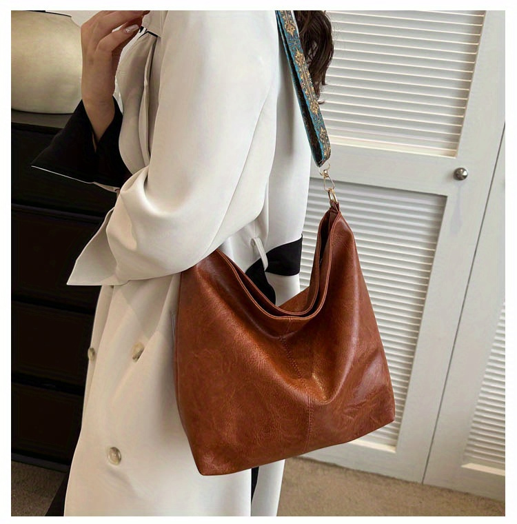 1pc Bohemian Geometric Strap Hobo Bag, Large Capacity Ethnic Crossbody Bag, Women'S Retro Style Shoulder Bag For Best Birthday Gifts, Halloween Gifts And Christmas Gifts