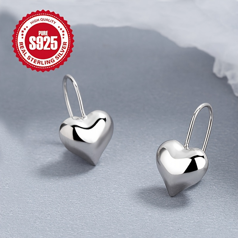 

925 Sterling Silver Heart Shaped Stud Earrings - Hypoallergenic, Elegant, Vintage Style Jewelry For Women - Perfect For Valentines Day, Music Festival, Wedding, Luxury, Vacation, And Everyday Wear