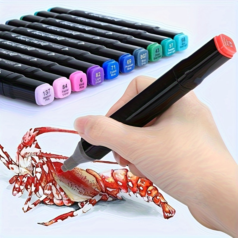 alcohol felt pen manga sketching markers dual brush drawing set school supplies easter gift details 4