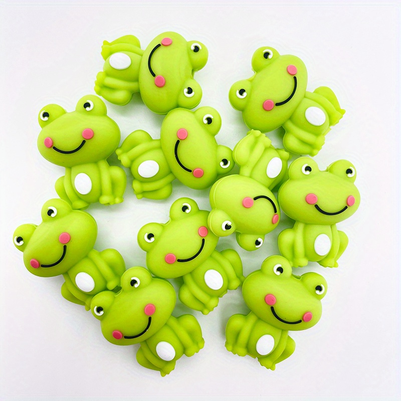 

3d Frog Keychains: Silicone Beads For Diy Crafts, Pen Bracelets, And Name Tags - Durable And Non-fading