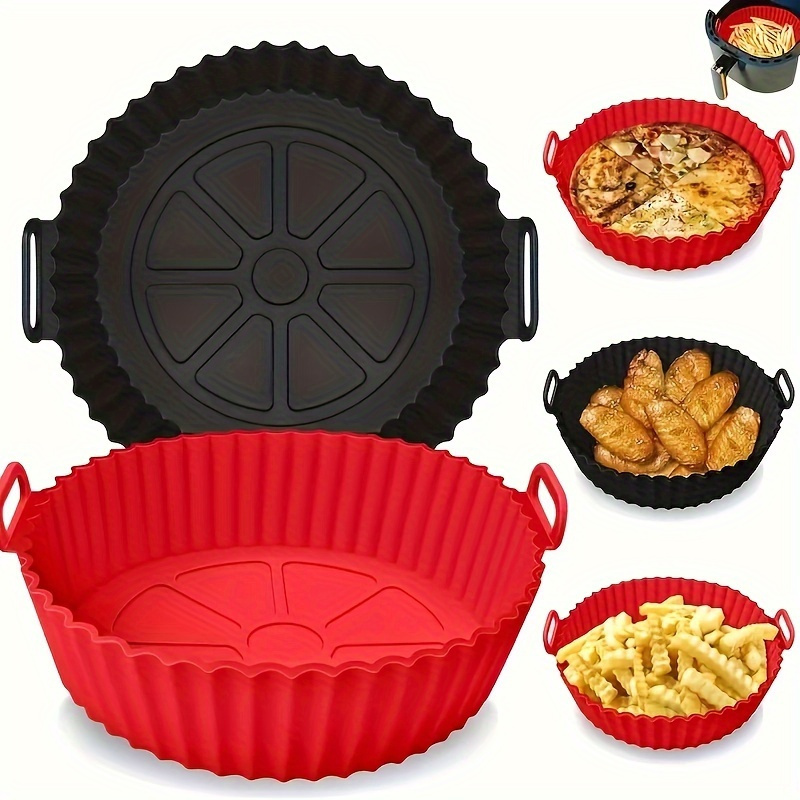 1pc silicone fryer pan heat resistant non stick baking mat food grade recyclable versatile kitchen cookware with thickened design for healthy cooking details 1