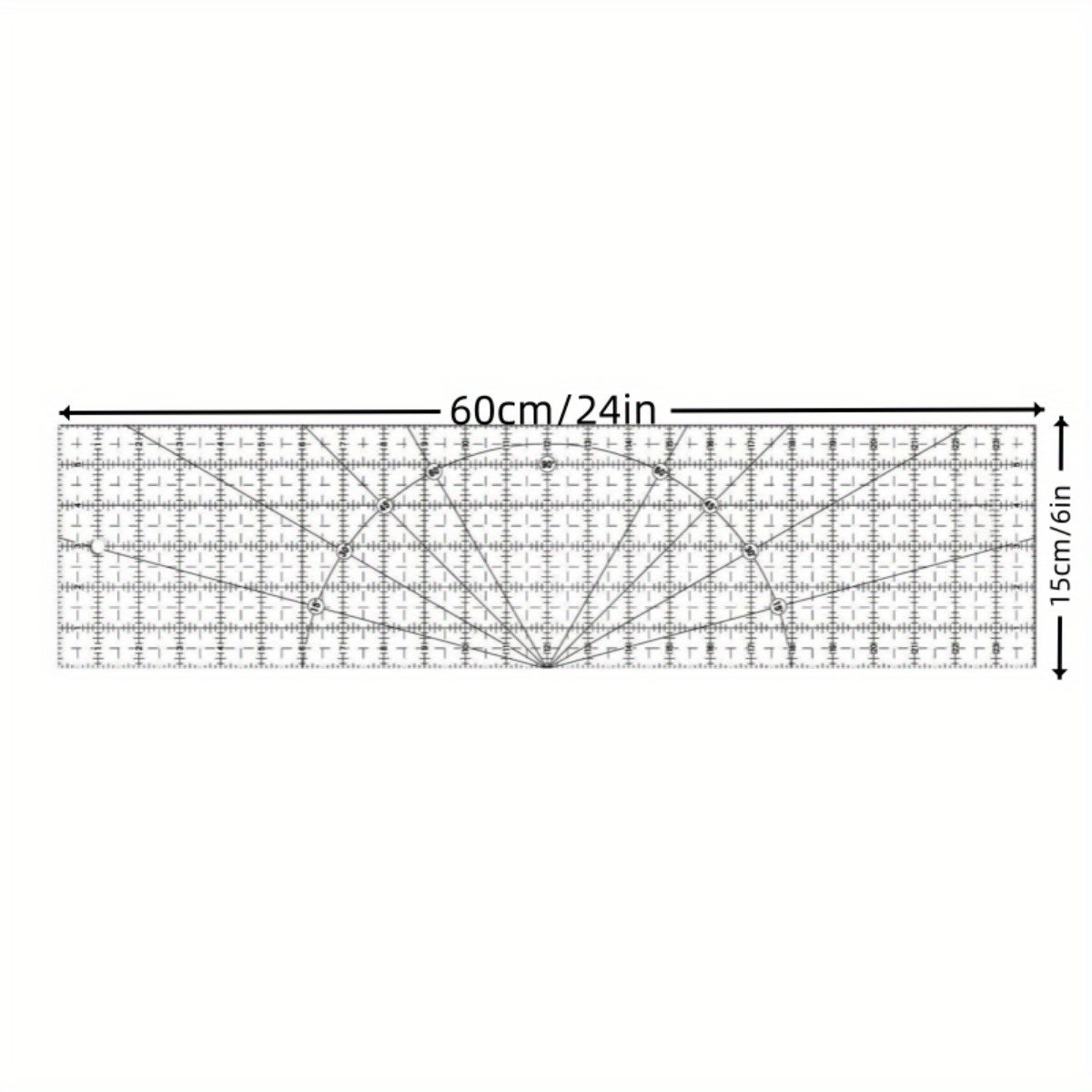 

Non-slip Frosted Acrylic Ruler 6x24 Inch With Precision Grid, Angle Markings For Quilting, Sewing, And Crafts - Transparent White