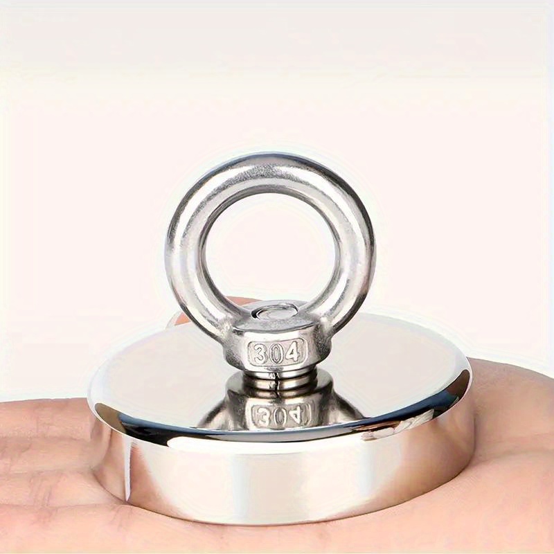 

Ultra-strong 120kg Neodymium Magnet Hook - Perfect For Salvage & River Fishing, Stainless Steel With Countersunk Hole