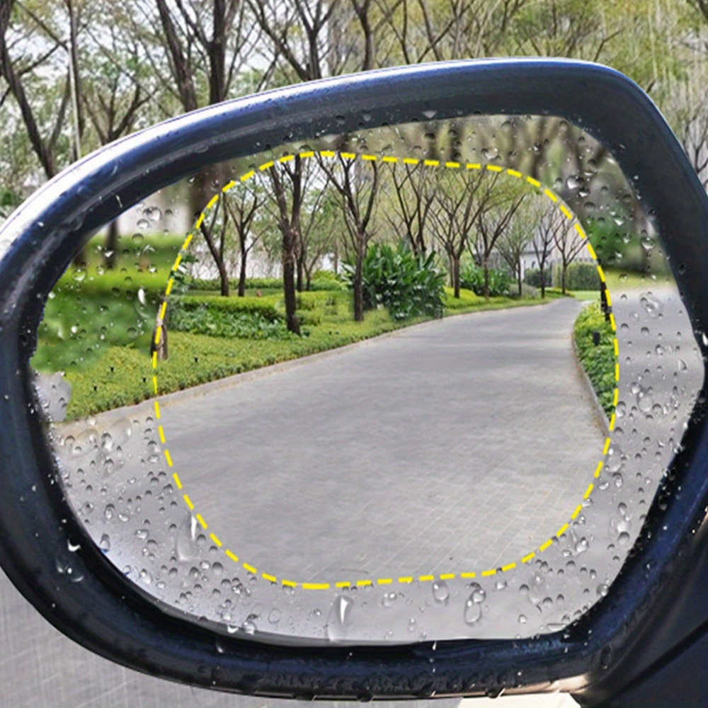 2-Pack PVC Anti-Fog Mirror Protective Film Stickers, Waterproof Rainproof Clear Vision Shield for Vehicle Side Mirrors, Auto Exterior Accessory