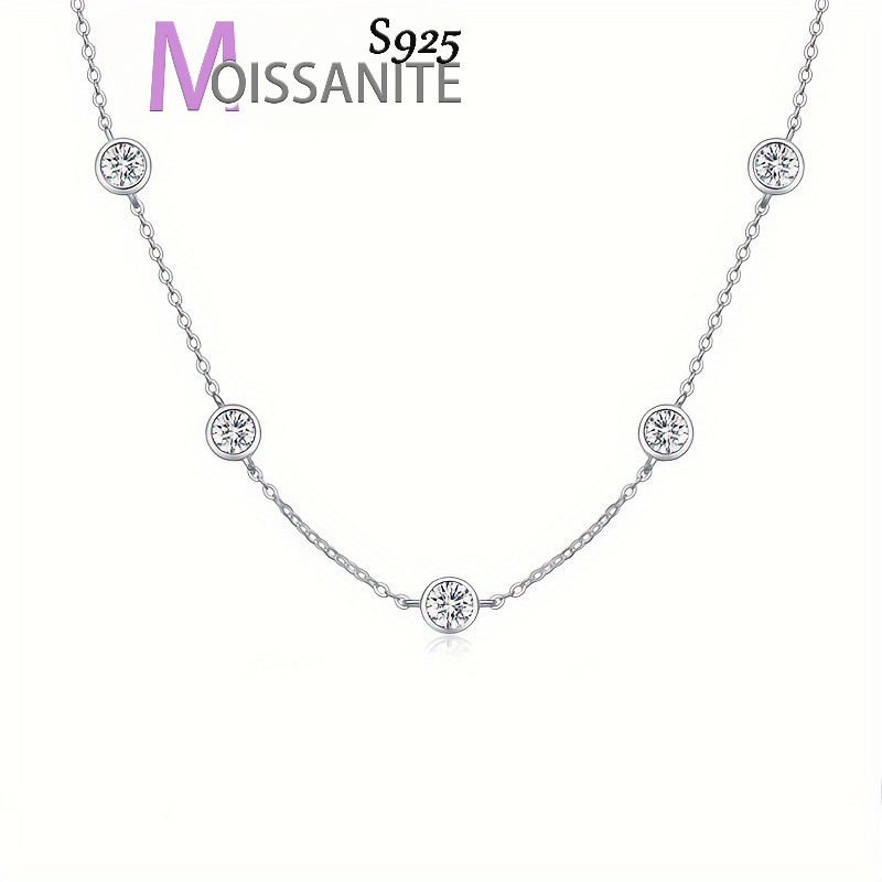 

925 2.5 Moissanite Necklace Clavicle Men And Women Temperament 's Day Jewelry