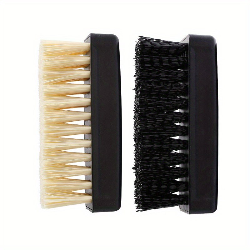 

1pc Dual-strength Plastic Shoe Brush Set - Soft White Bristles & Firm Black Bristles For Effective Cleaning, Versatile Shoe Care Tool For Home Use