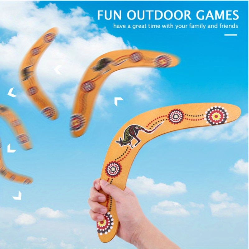 

Traditional Australian Design Wooden Boomerang For Teens And Adults 14+ - Handcrafted Wood V-shaped Returning Boomerang For Outdoor Games And Activities