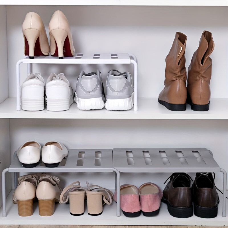 

Adjustable Telescopic Shoe Rack: Space-saving Storage Organizer For Living Room, Bedroom, Dormitory, And Kitchen - Home Essential