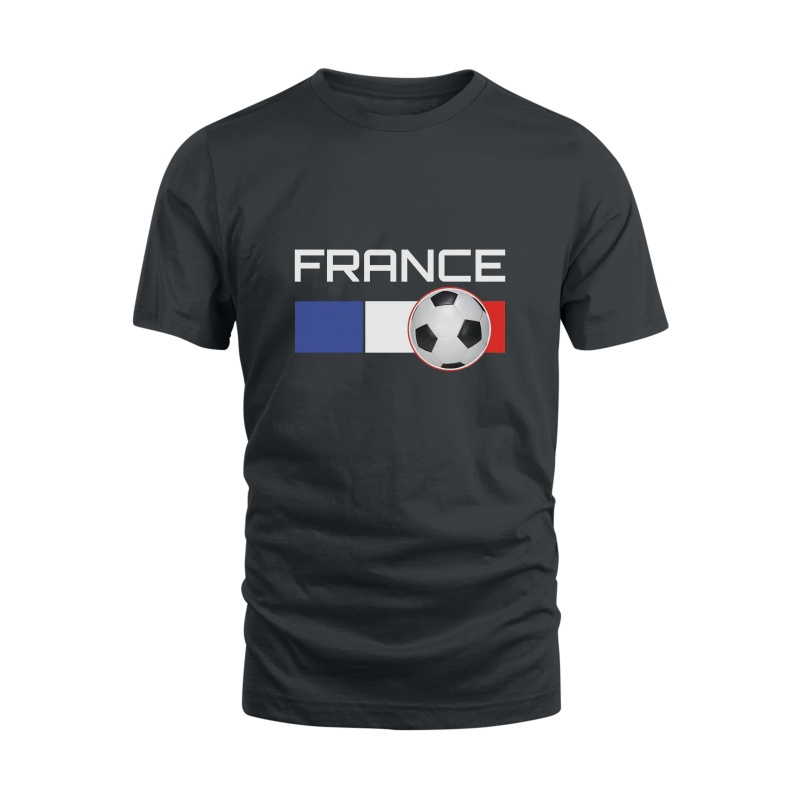 

Football France Print Men's Crew Neck T-shirt, Short Sleeve Comfy Versatile Tee Tops, Summer Casual Clothing