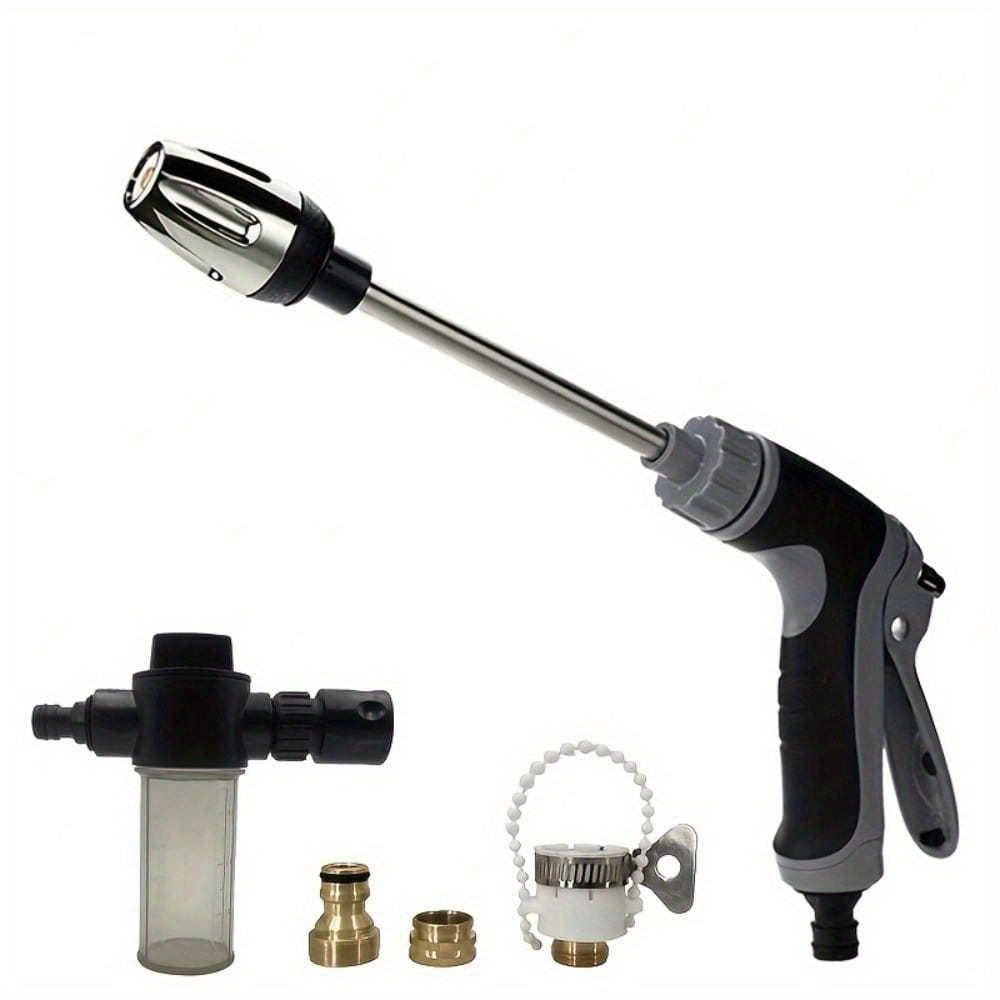 

1pc Portable High Pressure Water Gun, Car Washer Garden Watering Hose Water Spray Foam Nozzle For Cars, Home, Garden Use