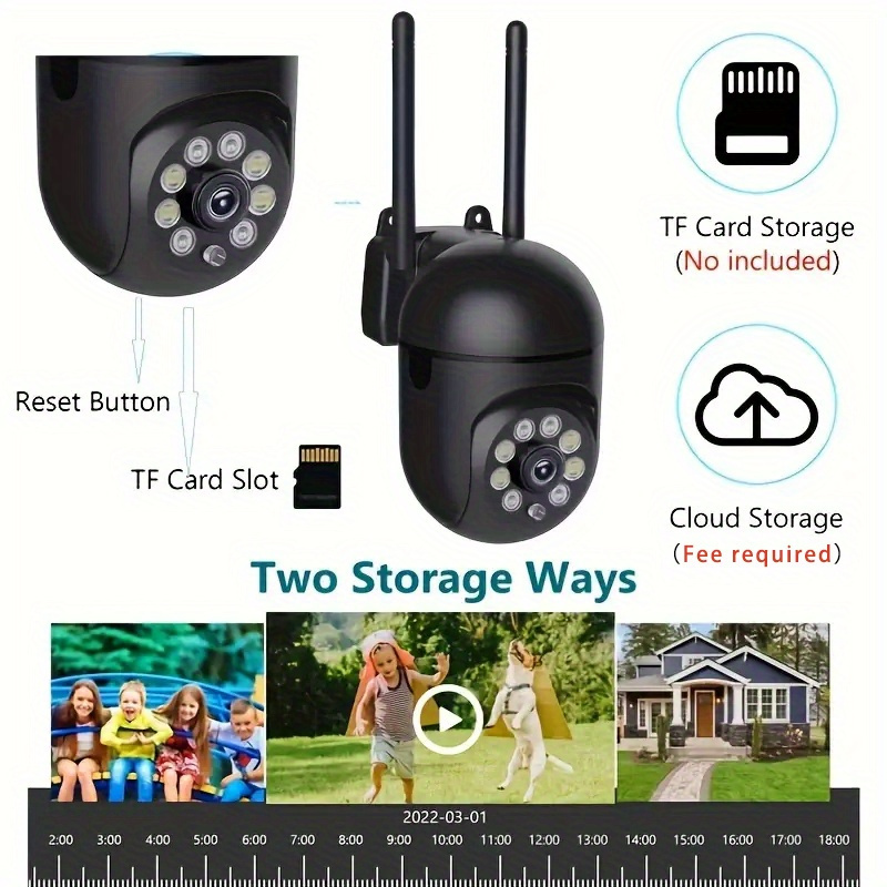   hd wifi security camera 355 pan tilt intercom remote night vision for indoor outdoor use smartphone app control wireless   cloud storage option details 9