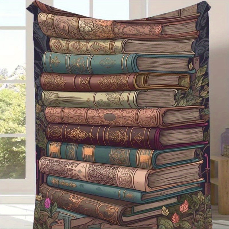 

Many Books Print Blanket: Soft Warm Throw For Couch, Sofa, Office, Bed, Camping, Travel - Multi-purpose Gift Blanket For All Seasons