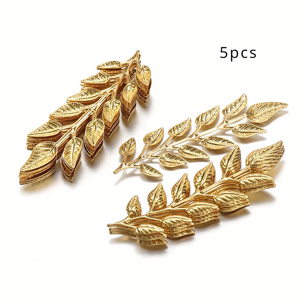 Image of 5pcs/pack Copper Leaf Multi- Pendants For Necklace Earrings Handmade Crafts Making Findings