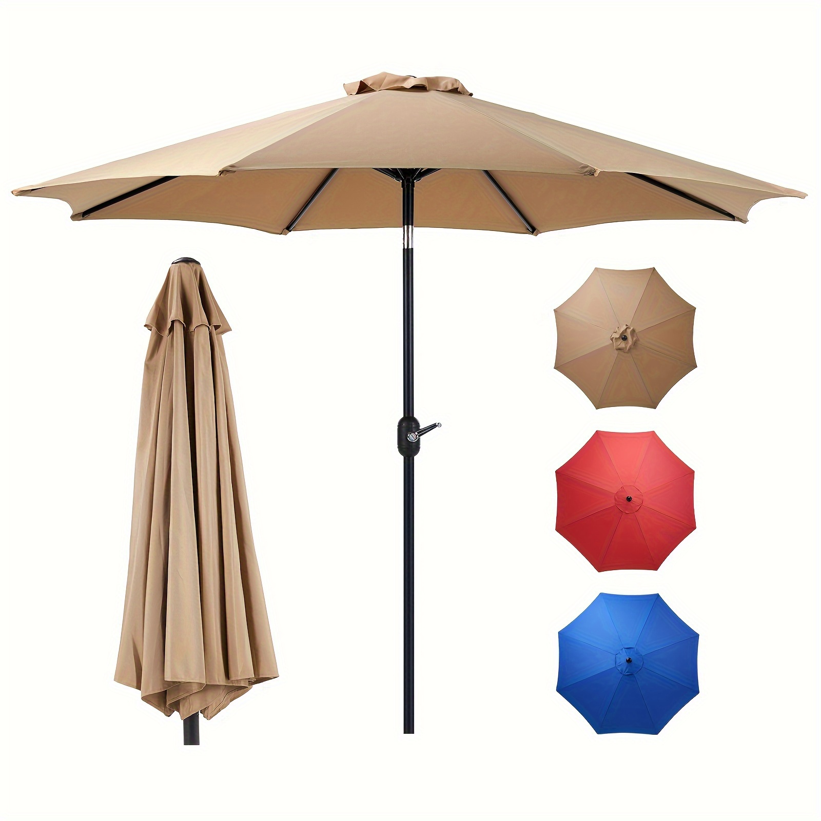 9ft outdoor umbrella 8 rib patio umbrella with effortless tilt crank stability patio umbrella ideal for stylish patios   restaurants sun umbrella