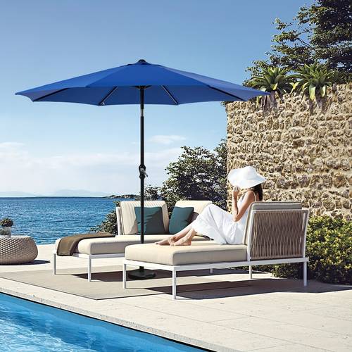 9ft outdoor umbrella 8 rib patio umbrella with effortless tilt crank stability patio umbrella ideal for stylish patios restaurants sun umbrella