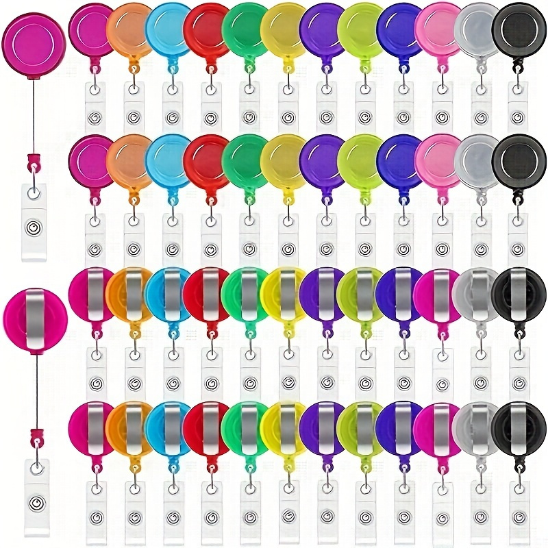 

16-pack Abs Retractable Badge Reels With Belt Clip - Durable Id & Key Card Holders For Nurses, Teachers, Students & Office Workers - Versatile Retractable Badge Holder Reels