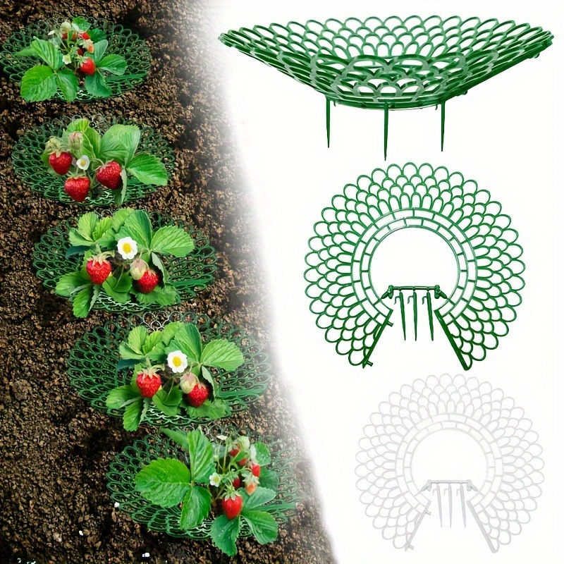 

8-piece Premium Strawberry Growing Racks With 4-legged Support - Perfect For Indoor/outdoor Gardens, Ensures Clean & Pristine Berries