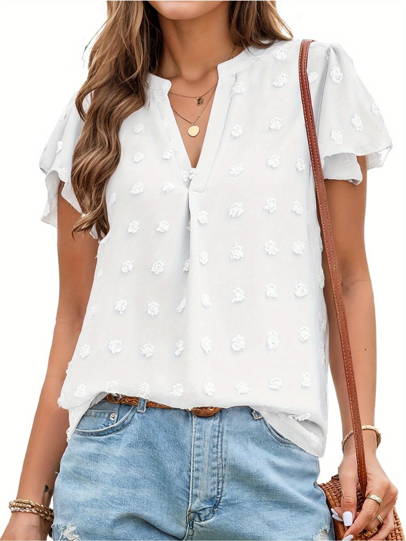 Cute white flowy tops deals