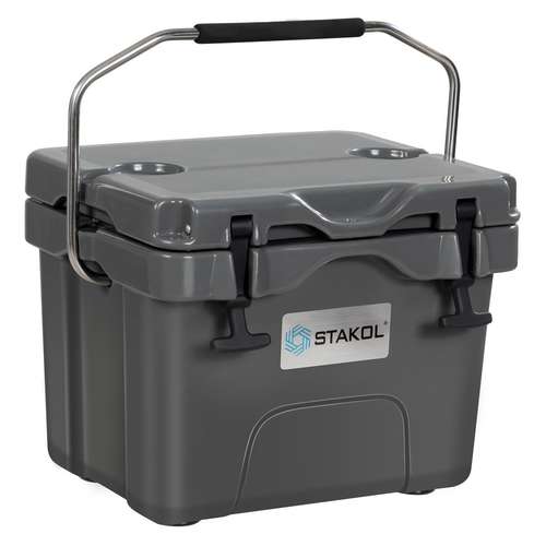 Costway 16 Quart Portable Cooler - Leak-Proof Ice Chest, Holds 24 Cans, Grey