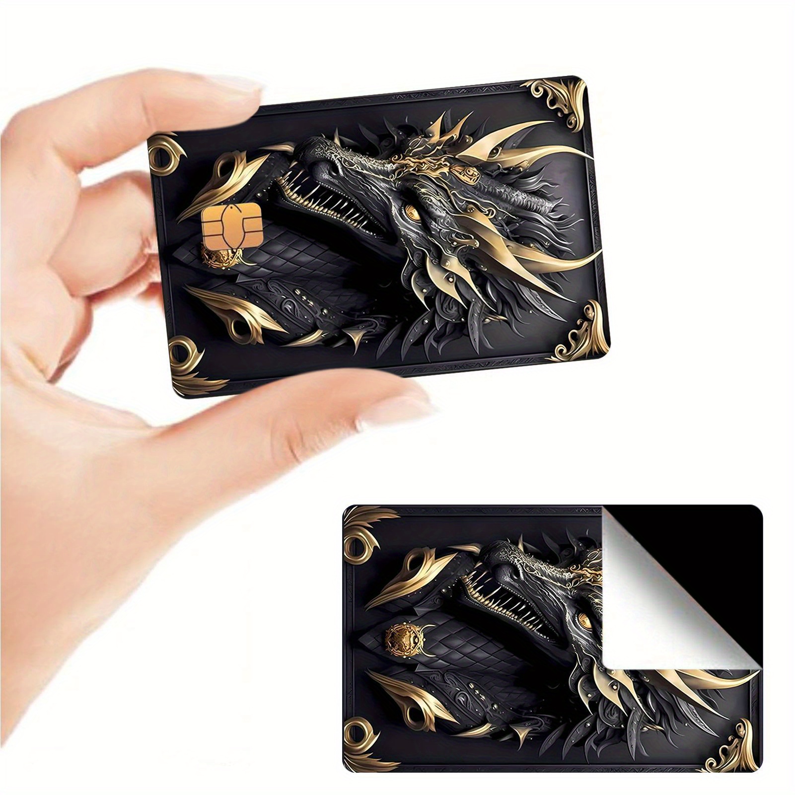 

2pcs Dragon Lovers Card Skins - Waterproof, Slim Protector For Ebt, Credit & Debit Cards - Design, No Bubble Application