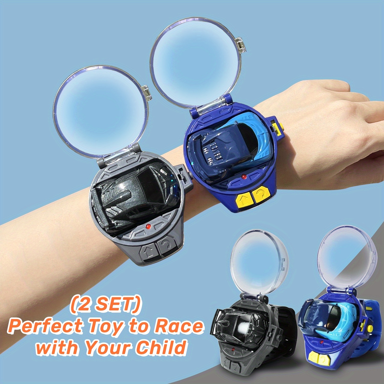 

(2 Pcs) Mini Remote Control Car Watch Toys, Small Rc Watch Racing Car With Usb Charging, 2.4 Ghz Detachable Small Watch Car Toy For Boys Girls Birthday Gift Christmas Gift