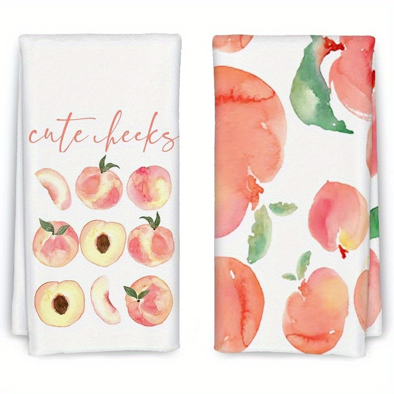 

2pcs Set Of Bathroom Decor Hand Towels, Peach Bathroom Towels, Peach Bathroom Decor 18 X 26 Inches