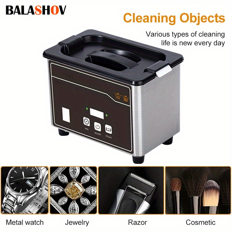 

Balashov Professional High Frequency Vibration Jewelry Cleaner - Portable Cleaning Machine With 5 For Eyeglasses, Watches, Earrings, Rings, Necklaces, Coins, And Makeup Brushes