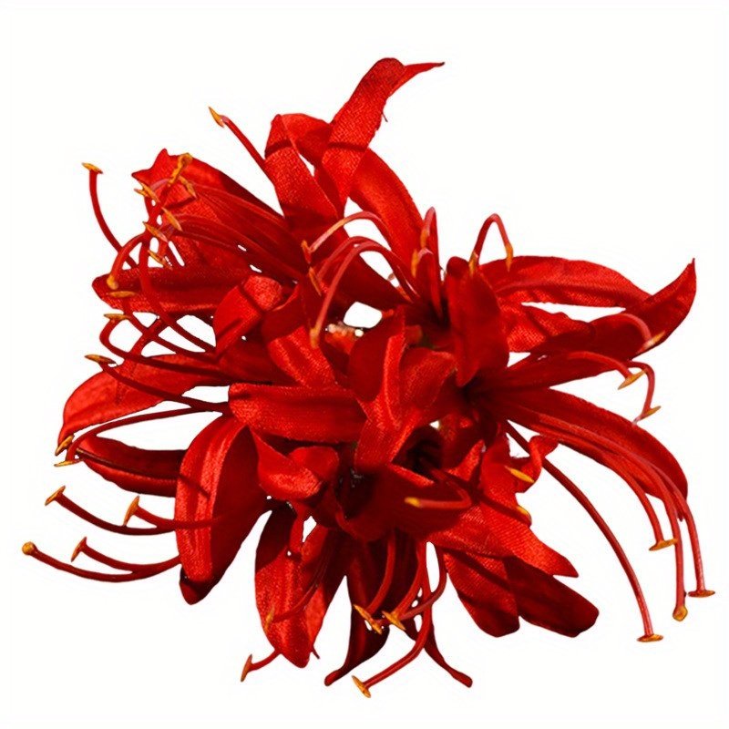 

Simulated Flower Hairpin Fine Red Magic Lily Tassel Hairpin For Birthday Stage Party Show