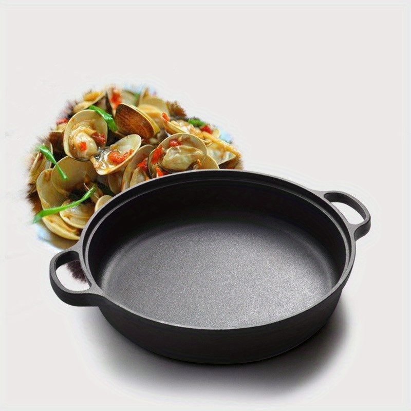 1pc   iron frying pan thickened cast iron pan iron pan induction cooker special gas stove suitable for old fashioned household non stick pan details 1