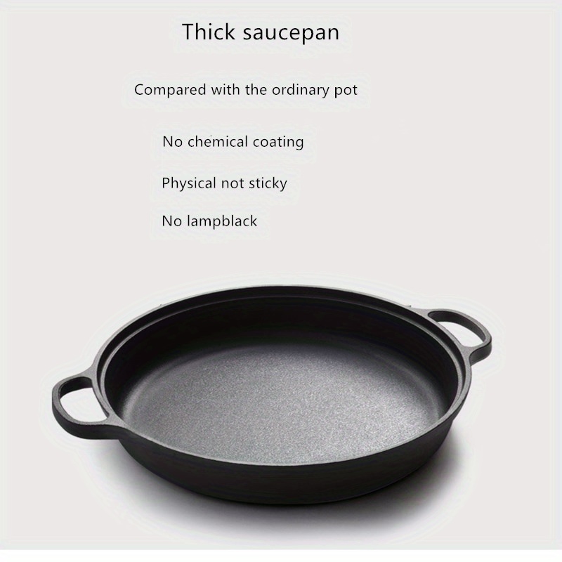 1pc   iron frying pan thickened cast iron pan iron pan induction cooker special gas stove suitable for old fashioned household non stick pan details 3